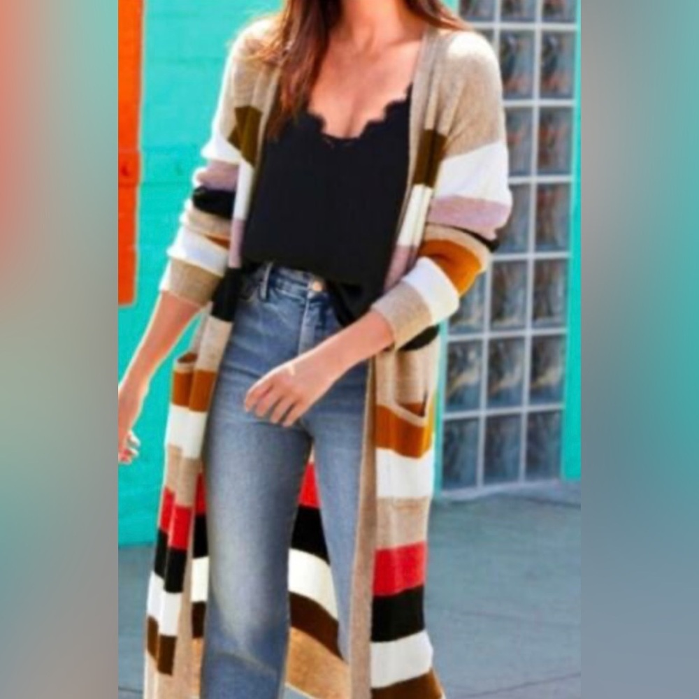 Allison Joy - Evere  striped long cardigan size small